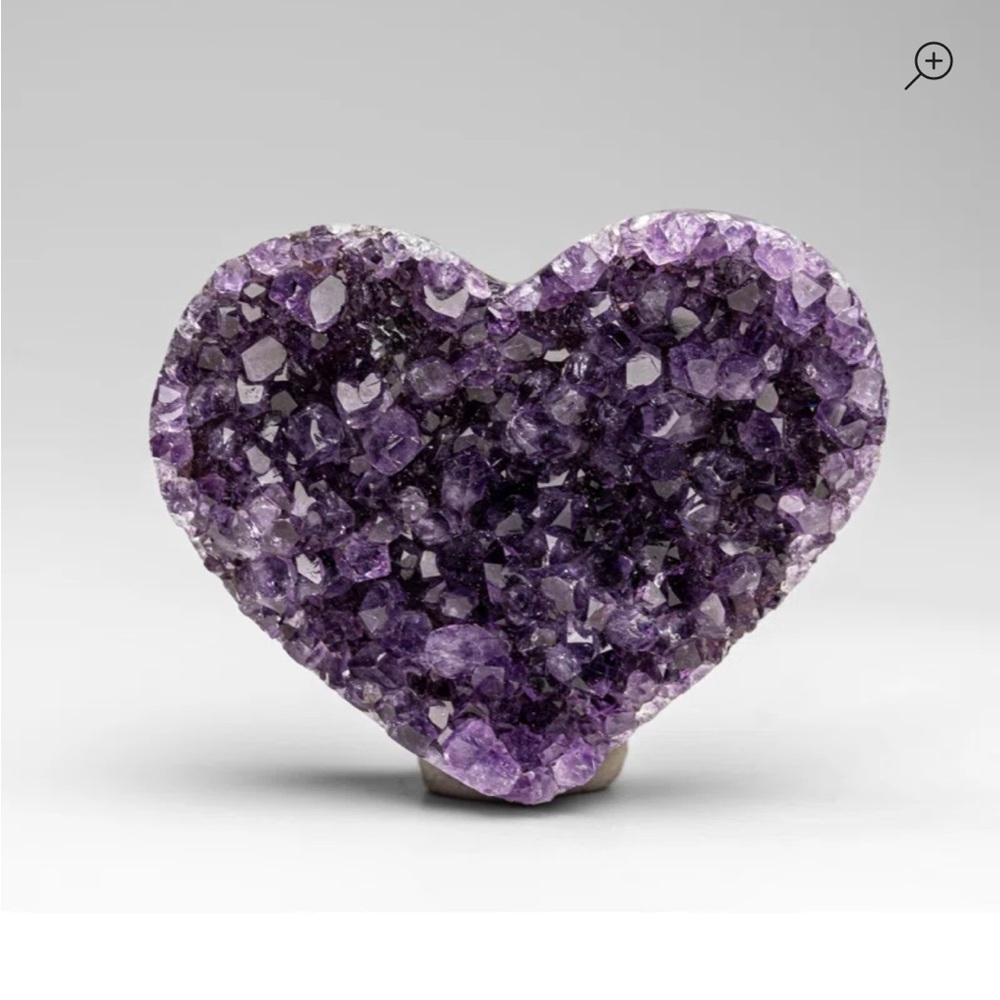 Genuine Amethyst Crystal Cluster Heart